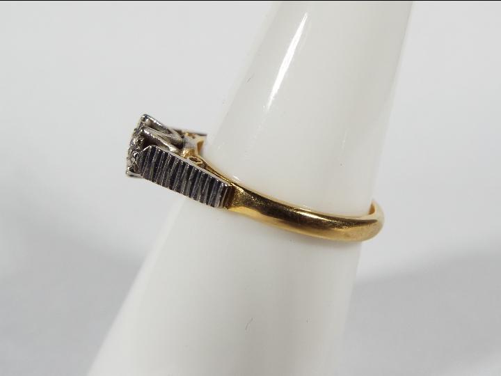 An 18ct gold illusion set diamond ring, size L½, approximately 2. - Image 2 of 5