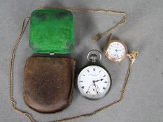 A George V silver cased pocket watch with 15 jewel Vertex movement,