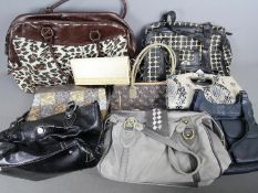 A collection of various handbags.