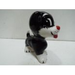 Lorna Bailey "Bengo" - Stylistic dog / puppy. Tongue out looking for a treat. Black, white and red.