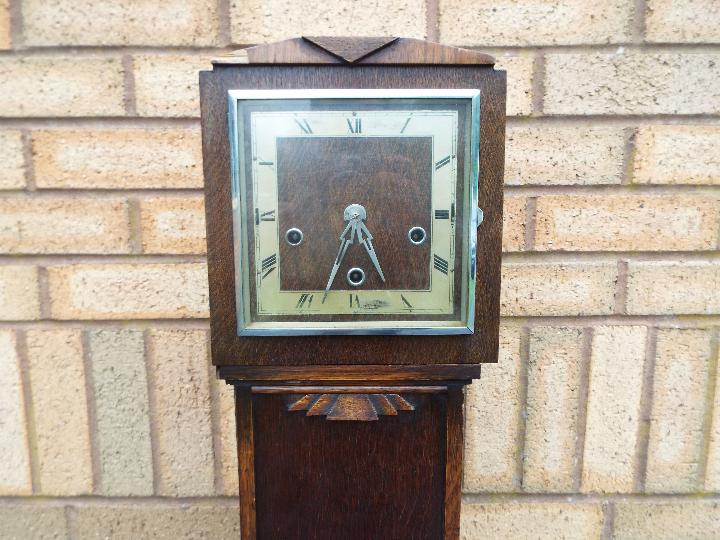 An oak cased Enfield granddaughter clock with pendulum, - Image 2 of 4