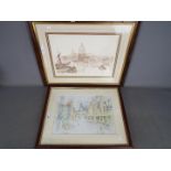 Two prints one after Stanley Selwood Ballard depicting St Pauls Cathedral,