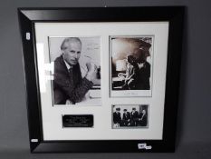 The Beatles - Framed autograph montage comprising an image of Brian Epstein at The Cavern in 1962,