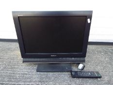 A Sony LCD digital colour television set, 19 inch screen.model KDL-19L4000, with remote.