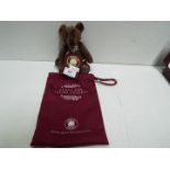 Charlie Bears - "Gallivant". Ready for Teddy travels with bag. Tag attached. 17cm high.