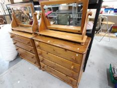 A pine, vanity chest of four drawers, approximately 135 cm x 86 cm x 45 cm.