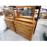 A pine, vanity chest of four drawers, approximately 135 cm x 86 cm x 45 cm.