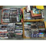 A large quantity of DVD's, feature films, box sets, four boxes.