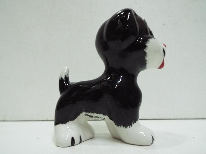 Lorna Bailey "Bengo" - Stylistic dog / puppy. Tongue out looking for a treat. Black, white and red. - Image 2 of 3