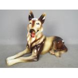 A large Delcroft Ware German Shepherd approximately 29 cm (h)