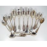 A collection of hallmarked silver coffee and tea spoons, various assay and date marks,