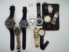 A collection of vintage and modern wristwatches.