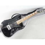 WITHDRAWN - An Ibanez Mikro children's electric guitar in 'Black Night' finish with soft carry case.