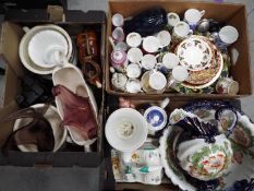 A mixed lot to include ceramics, glassware and similar, three boxes.