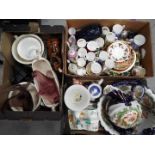 A mixed lot to include ceramics, glassware and similar, three boxes.