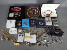 A quantity of costume jewellery and similar, some pieces stamped '925'.