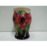 Moorcroft - a Moorcroft "Yeats" poppy vase issued in a limited edition 23/56, red, black,