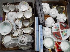 A mixed lot comprising glassware, plated ware, treen, ceramics to include Shelley, Royal Doulton,