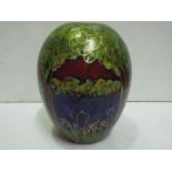 Anita Harris - "Bluebell Wood" Vase. Hand painted. Blues and greens. Stamped.