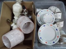 Job lot - a collection of dinner and tea wares with stylised floral decoration and a quantity of