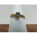 9k - A 9 ct gold stone set ring, size is N 1/2. Approximate 1.