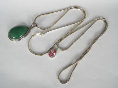 Two Silver necklaces,
