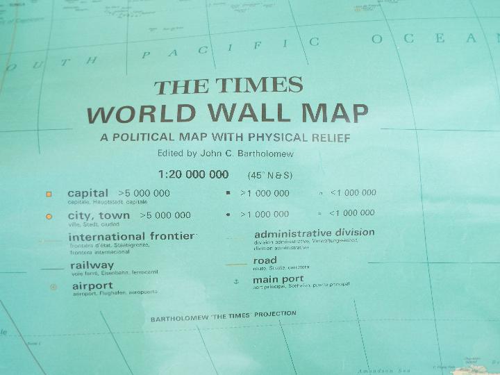 The Times World Wall Map - A Political Map With Physical Relief, - Image 2 of 4