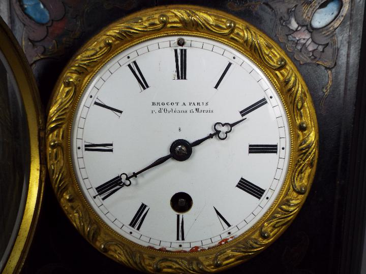 A wood cased mantel clock, marked to the dial Brocot A Paris r. - Image 2 of 8