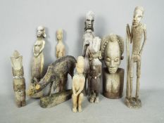 Ethnographica - A collection of wooden tribal carvings.
