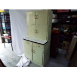 A vintage wood and metal kitchen unit measuring approximately 173 cm x 83 cm x 48 cm.