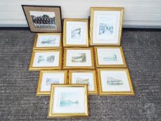 Job Lot - a collection of framed prints, after Geoffrey Cowton, landscape scenes,