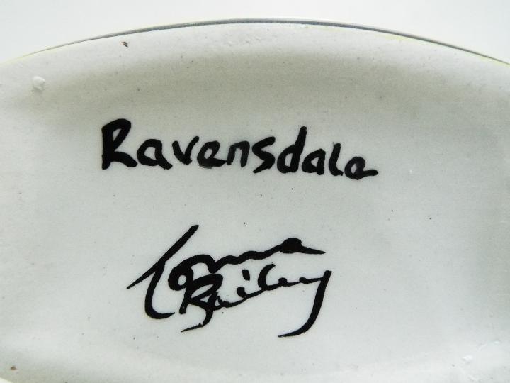 Lorna Bailey "Ravensdale" Round top Vase. - Red, yellow and orange on a white ground. - Image 3 of 3