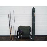 A folding chair, carp / freshwater fishing recliner seat,