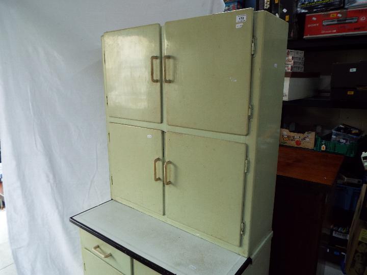 A vintage wood and metal kitchen unit measuring approximately 173 cm x 83 cm x 48 cm. - Image 3 of 5