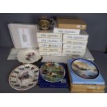 A quantity of collector plates and a commemorative 1851 Great Exhibition mug.