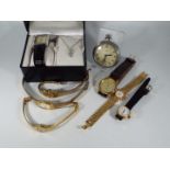 A small quantity of wristwatches and a Smiths 'Empire' pocket watch.