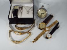 A small quantity of wristwatches and a Smiths 'Empire' pocket watch.