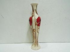 Moorcroft "Harvest Poppy" Tall slender vase on a cream ground various factory marks and artist