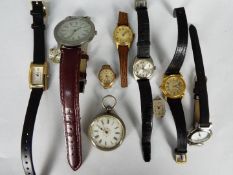 Lot to include a lady's Swiss silver cased fob watch, 800 fineness,