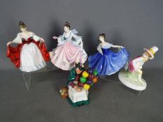 Royal Doulton - Five figurines to include Sara # HN 2255, Elaine # HN2791, Rebecca # HN2805, Tom,