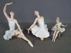 Two Royal Dux figurines of ballerinas, modelled by Vladimir David,