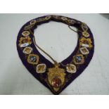 Royal Antediluvian order of Buffaloes. Ceremonial collar. Progress Lodge no. 5221. Initials C.S.
