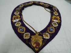 Royal Antediluvian order of Buffaloes. Ceremonial collar. Progress Lodge no. 5221. Initials C.S.