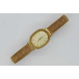 Shaw - a Shaw incabloc wrist watch with expandable bracelet, stamped to the case, presumed gold,