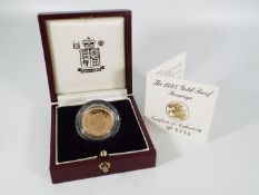 Sovereign - 1998, gold proof, encapsulated full sovereign (approximately 8 grams),