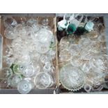 Two boxes of mixed glassware.