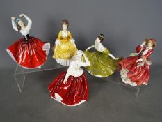 Royal Doulton - Five lady figurines comprising Karen # HN2388, Lynn # HN2329,