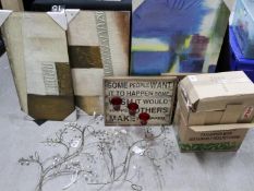 Unused Retail Stock - Lot to include wall art, wall mountable candle holders,