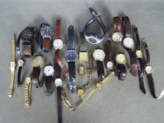 A varied collection of wristwatches.