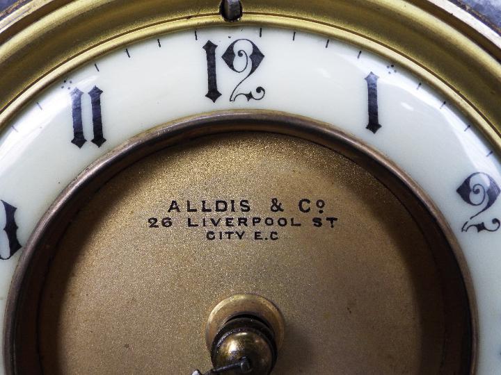 A mantel clock marked to the dial Alldis & Co 26 Liverpool St, with pendulum, - Image 3 of 7